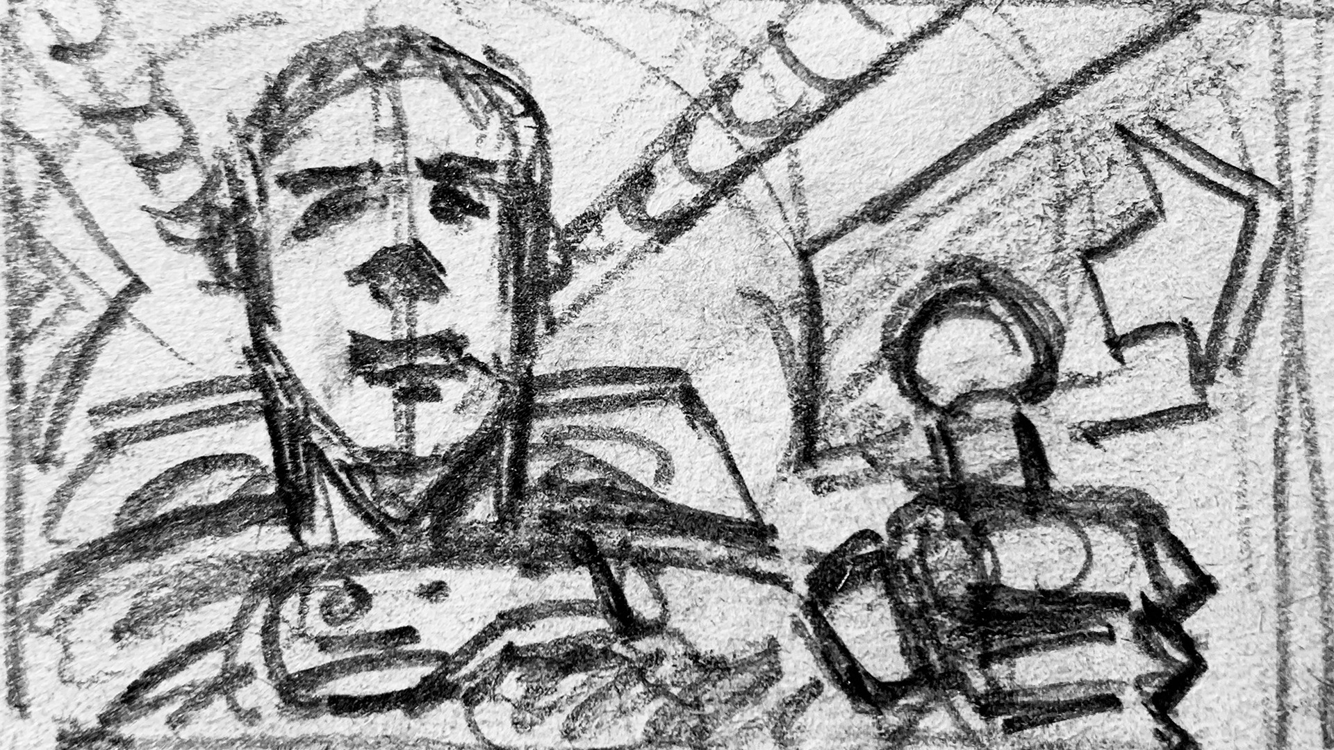 Rough Spaceman storyboard panel 8