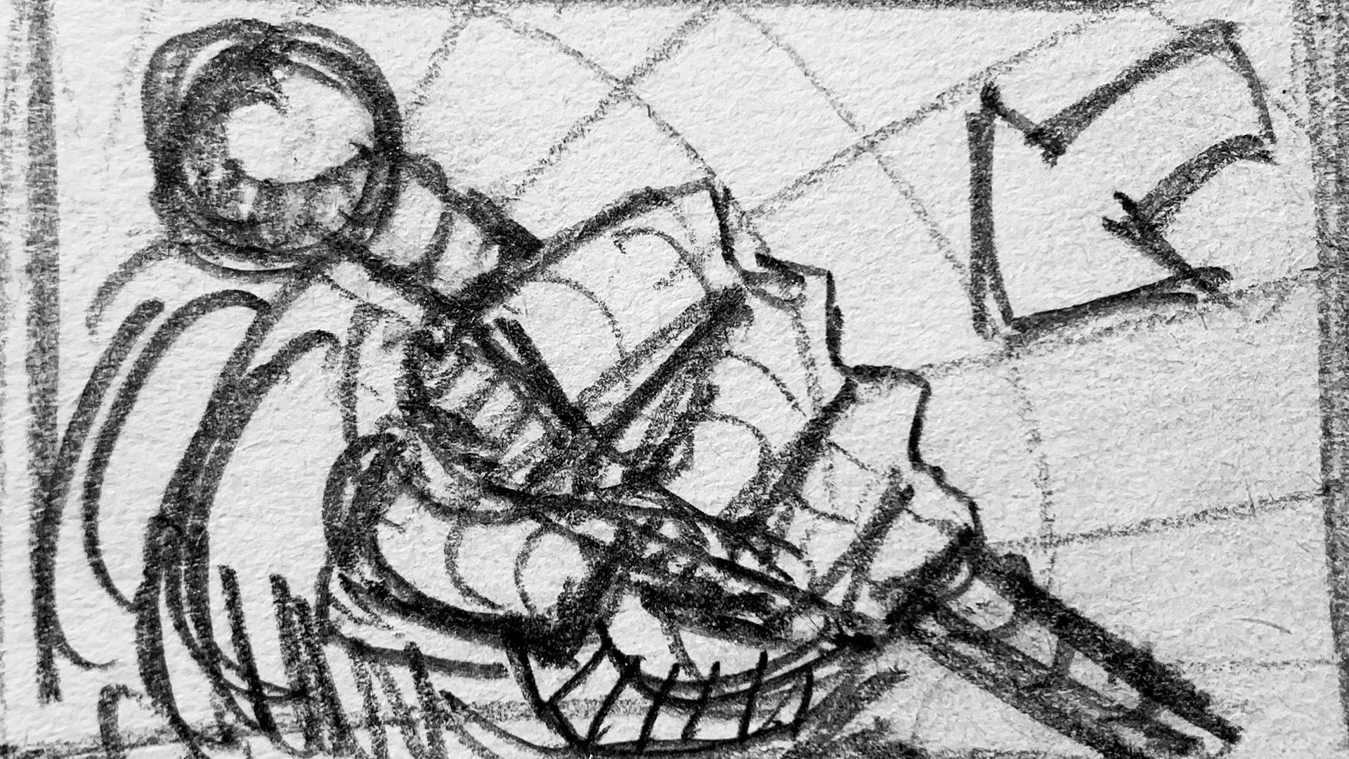Rough Spaceman storyboard panel 13