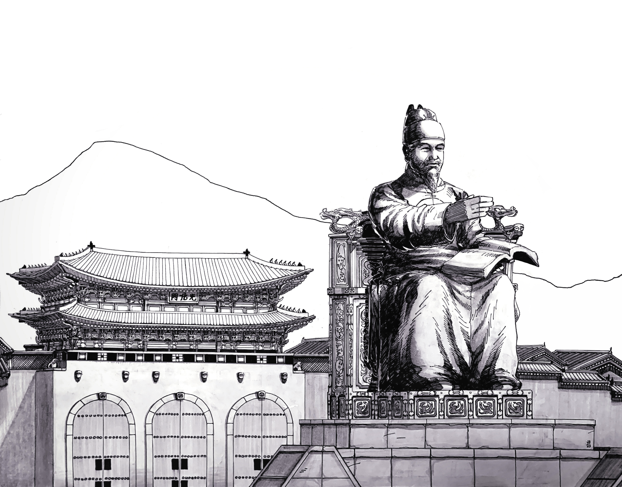 Gwanghwamun Square finished drawing