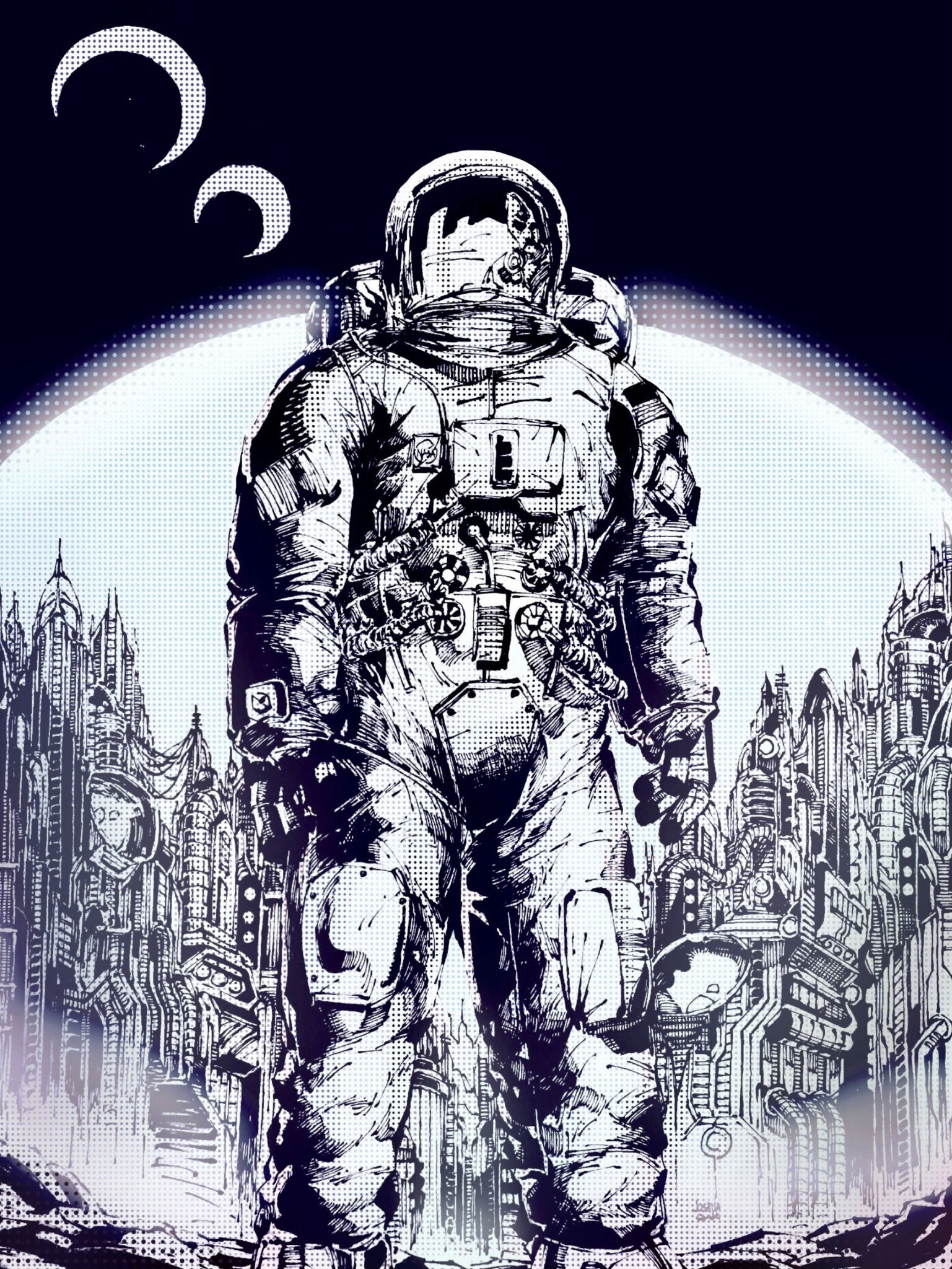Spaceman finished illustration