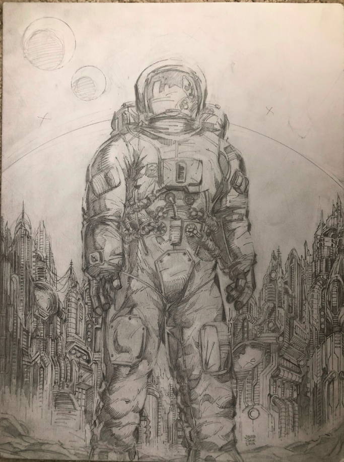 Spaceman pencil process